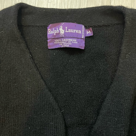 Ralph Lauren Collection Purple Label | 100% Cashmere Cardigan Black - Picture 3 of 7
